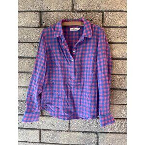 Vineyard Vines Womens Pink & Blue Gingham Long Sleeve Button-Up Shirt Size 6